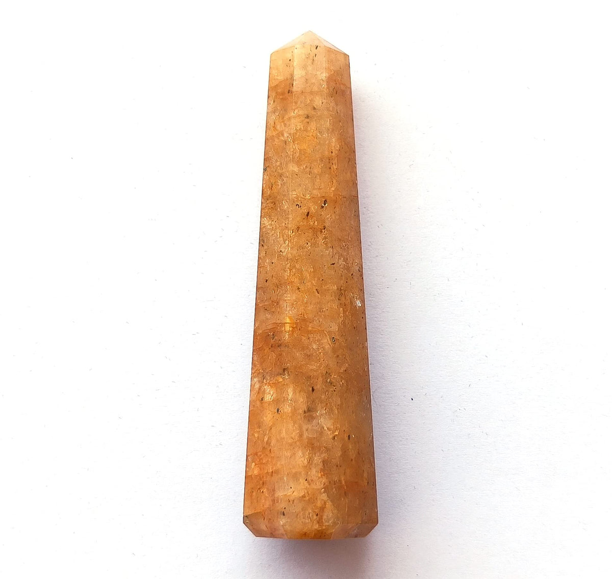 WholesaleGemShop 3 Inch Golden Agate-Quartz Gemstones Obelisk Tower Jumbo Facet Aura Rock Crystal Natural Polished Earth Wand Spirit