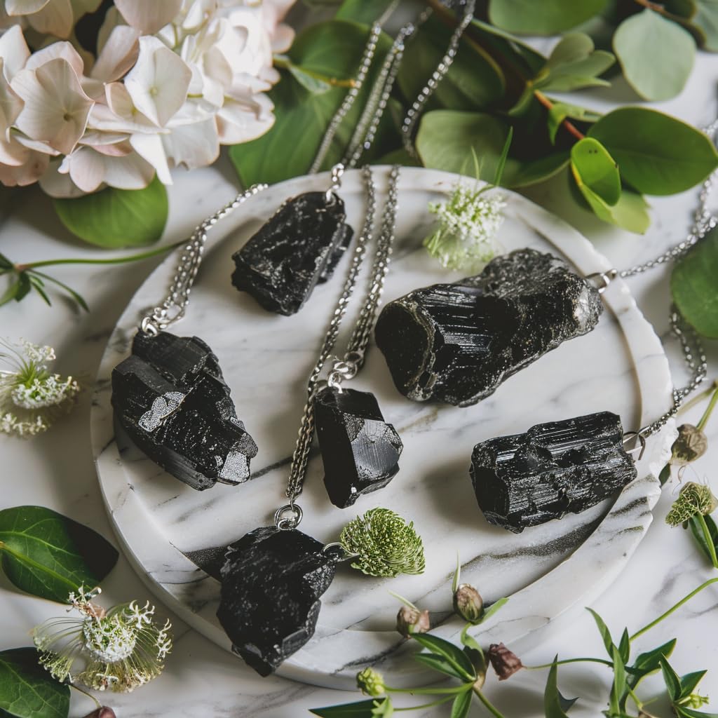 2 lb Black Tourmaline Bulk Raw Crystals and Healing Stones for Tumbling, Wire Wrapping, Wicca Reiki,Meditation