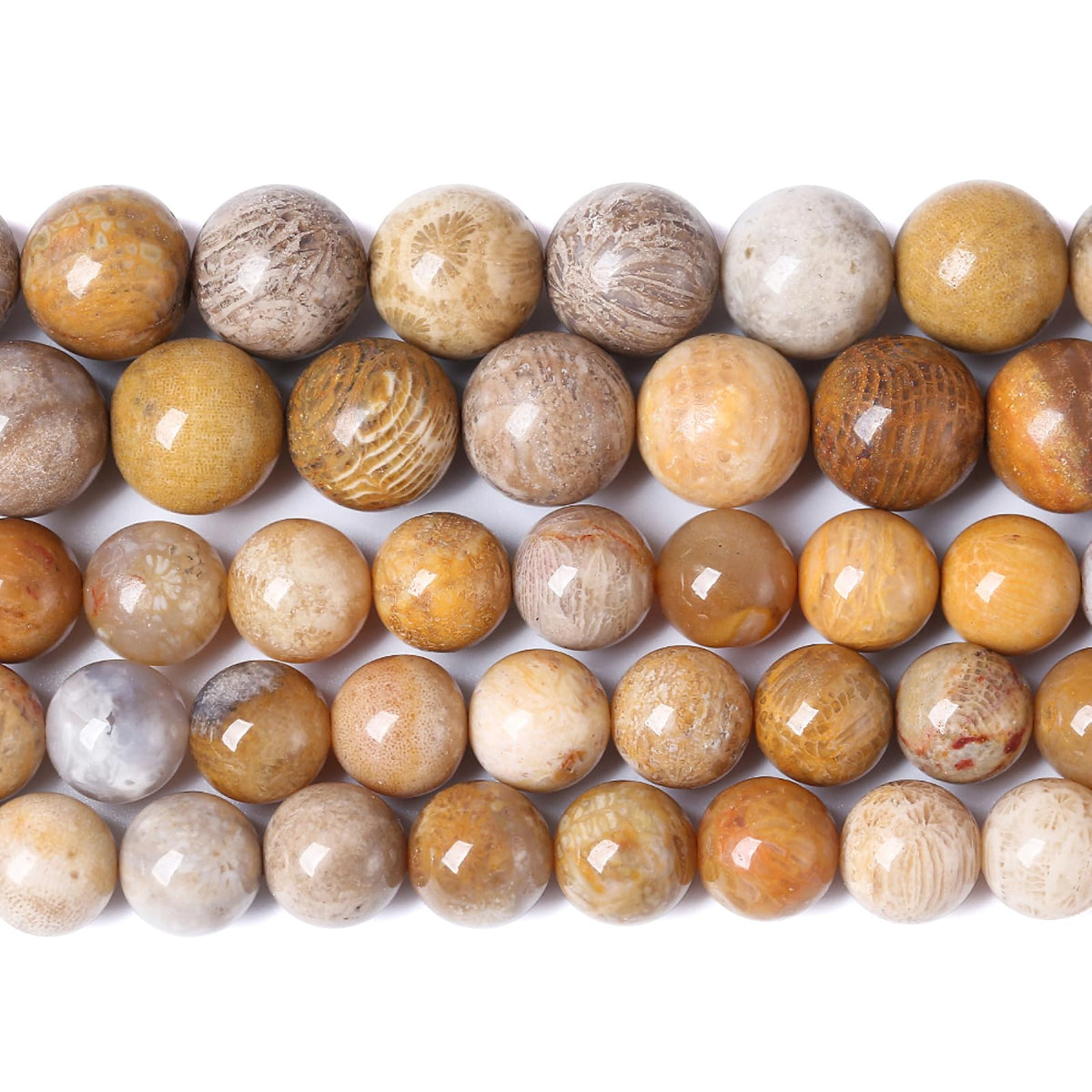 75PCS 10MM Natural Stone Coral Jade Chrysanthemum Beads for Jewelry Making DIY Bracelet