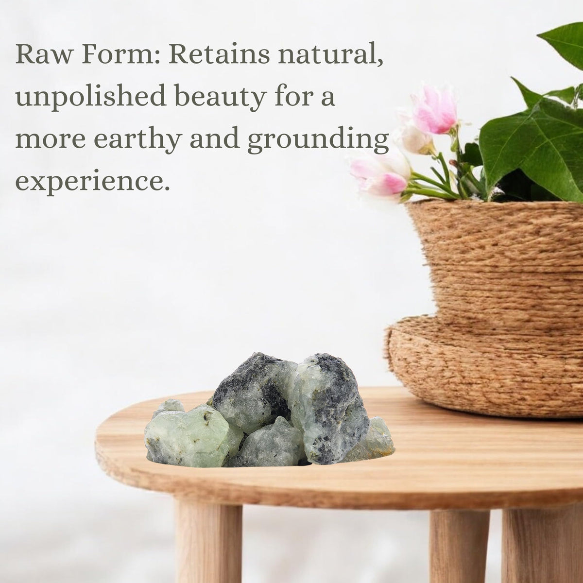 ANAYA AGATE Prehnite Epidote 2 Pcs Raw Crystals Rough Gemstones w/Authenticity Card, Velvet Pouch - Large 1.25–2.0" Raw Stones for Tumbling, Cabbing, Polishing, Cutting Natural Healing Crystals for Home Decor, DIY Stones