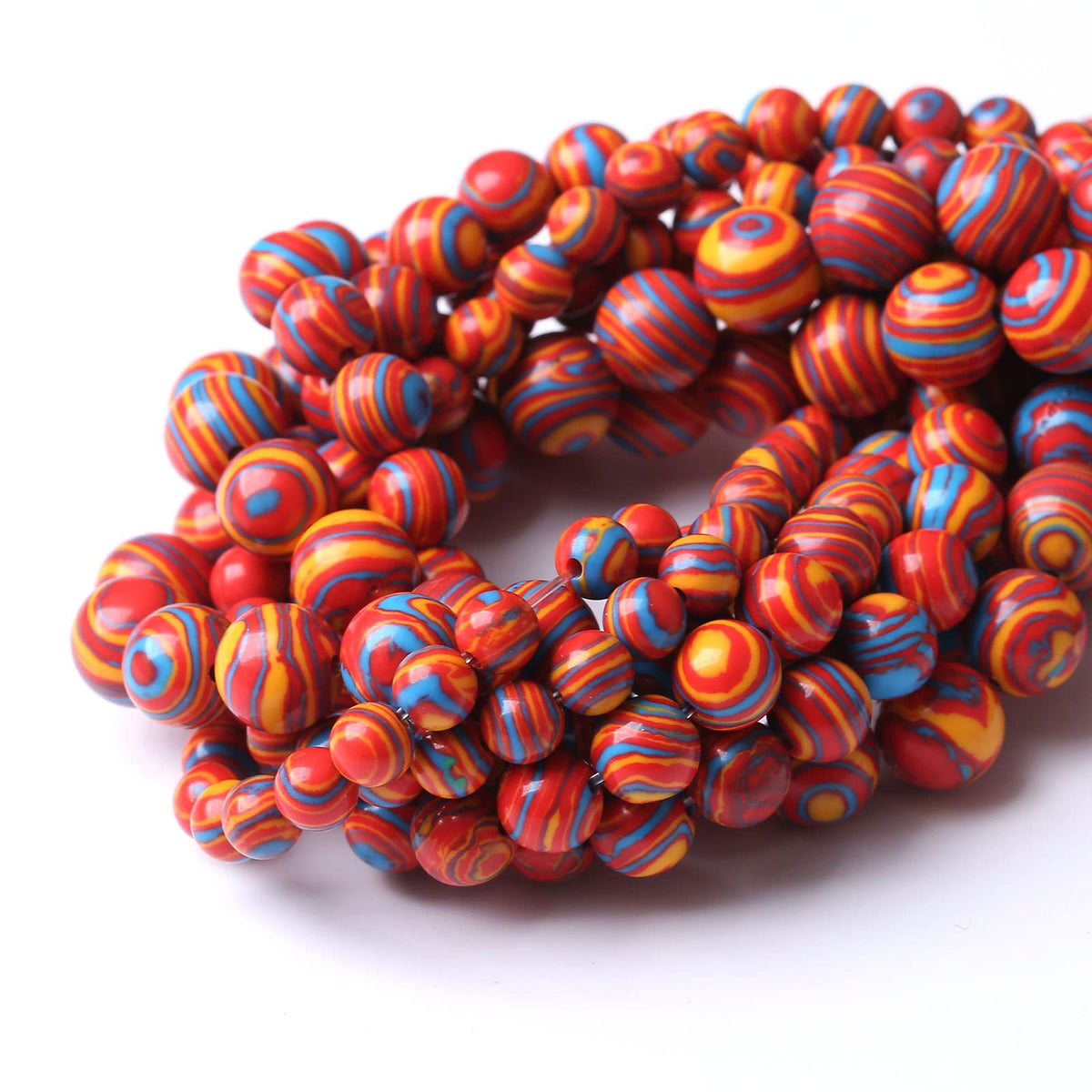 60PCS 6MM Beads Red Malachite Beads Round Loose Beads Natural Gem Beads for Jewelry Making 15"