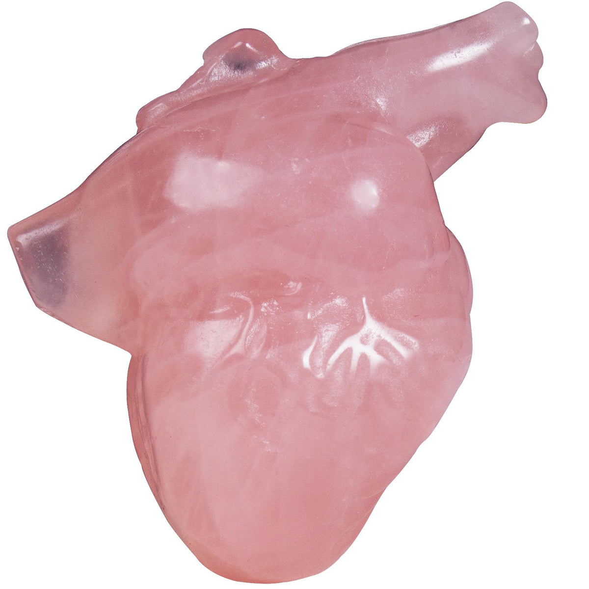 Rose Quartz Crystal Heart Figurines, 2.1 Inch Crystal Heart Love Statue for Home Decor, Meditation and Stress Relief, Hand Carved Natural Healing Stone Cardiac Sculpture Spiritual Gift for Women