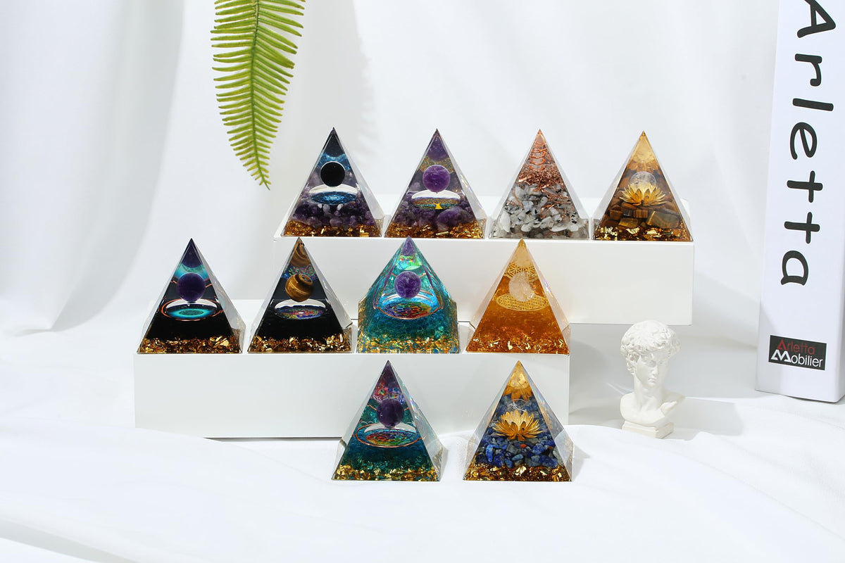 YATOJUZI 2.4" Healing Crystals Tower Tiger’s Eye Chakra Reiki Orgonite Gemstones for Attracts Wealth Money Success Suit for Meditation Accessories Birthday Gifts for Women Men