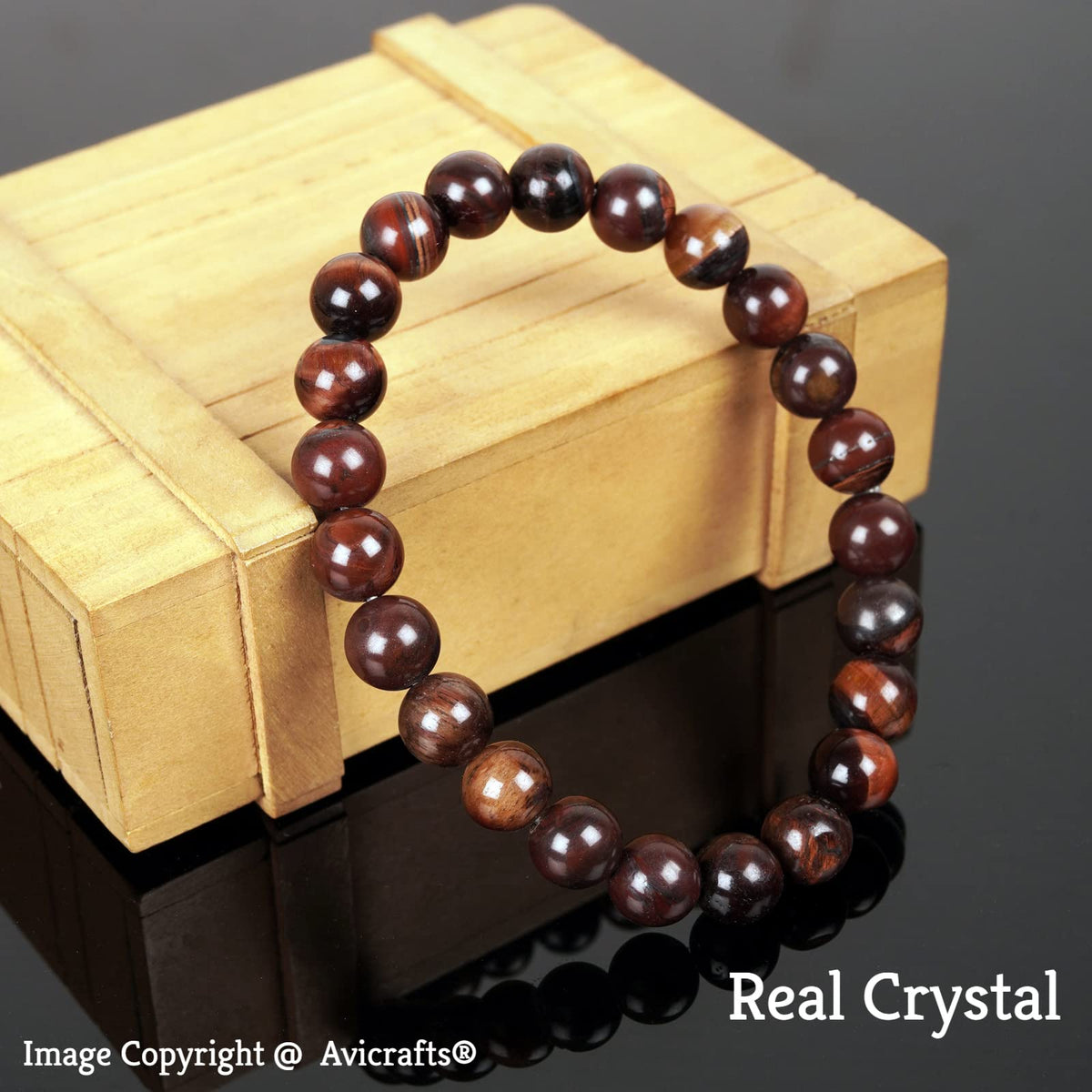 Avicrafts Handmade Natural Red Tiger's Eye Passion Bracelet - Boost Confidence - Bring Motivation - Strong Relationship - Root Chakra - Tiger Eye for Healing Lower Chakra