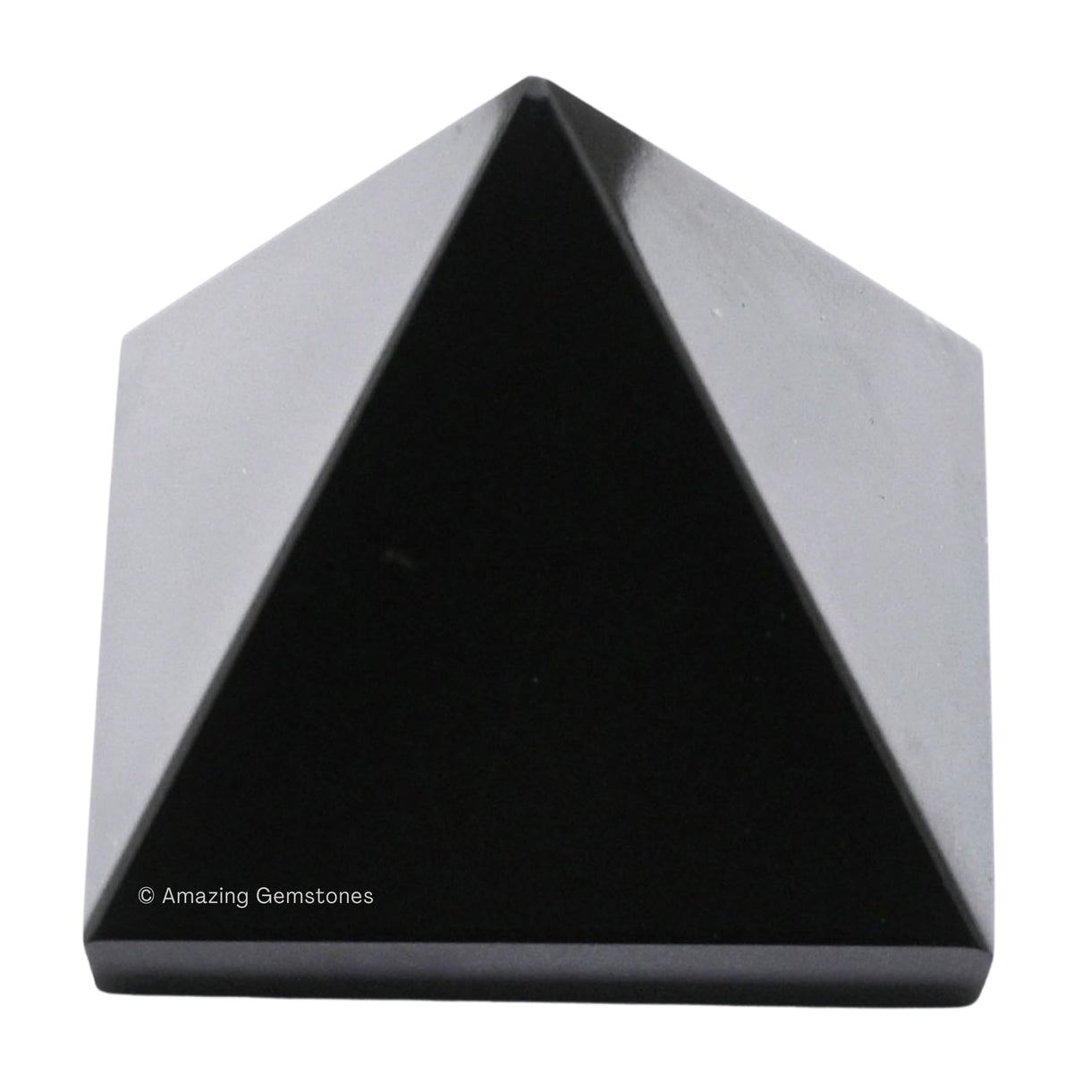 Amazing Gemstone Black Agate Pyramid Crystal Healing Stones - 1.5" Great Pyramid Figurine of Natural Stone Pyramid for Meditation, Reiki, Chakra Balancing and Crystal Pyramids Grid
