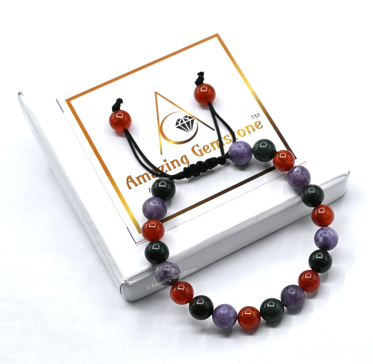 Amazing Gemstone Bracelet for Menopause - Bloodstone Lepidolite Carnelian Bracelet Set for Men Women Healing Calming Anxiety Stress Relief Gifts Pulseras Para Hombres Mujer Stocking Stuffers