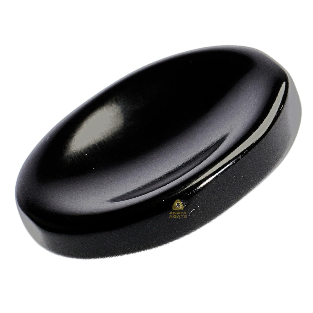 Anaya Agate Black Tourmaline Worry Stones Certified Crystal Thumb Worry Stone for Anguish, Relaxing and Soothing Balance Stones for Meditation, Stress Relief Crystals and Healing Stones for Men, Women