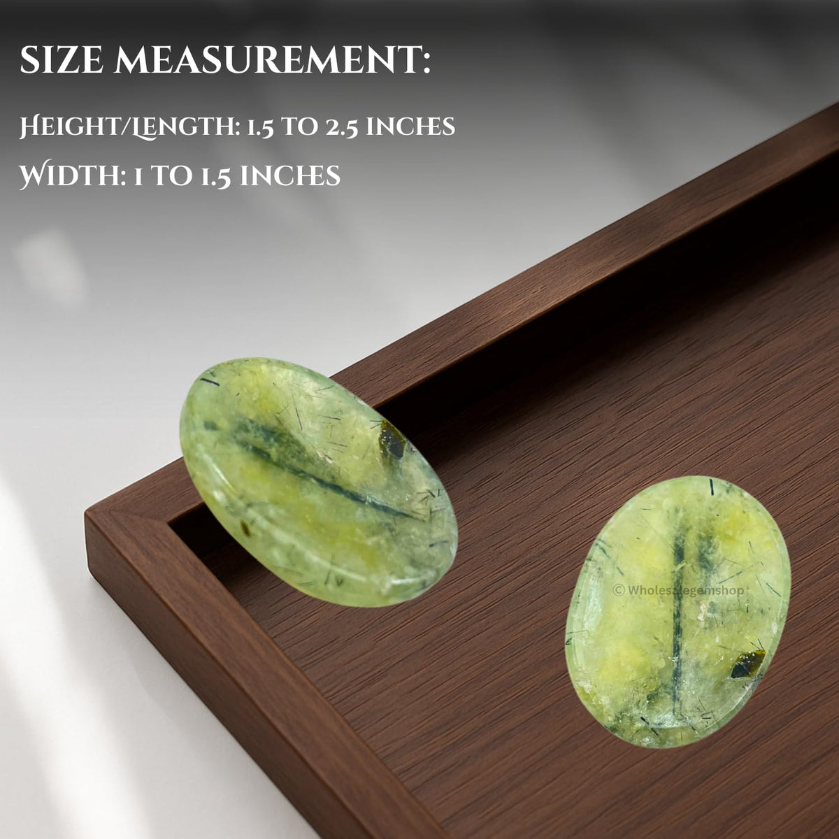 GEMSCITE Prehnite Epidote Thumb Worry Stones Metaphysical Gemstone Crystal Healing Reiki Men Women Gift FENG Shui Positive Energy Love Wellness Palm Stones Wicca Powerful