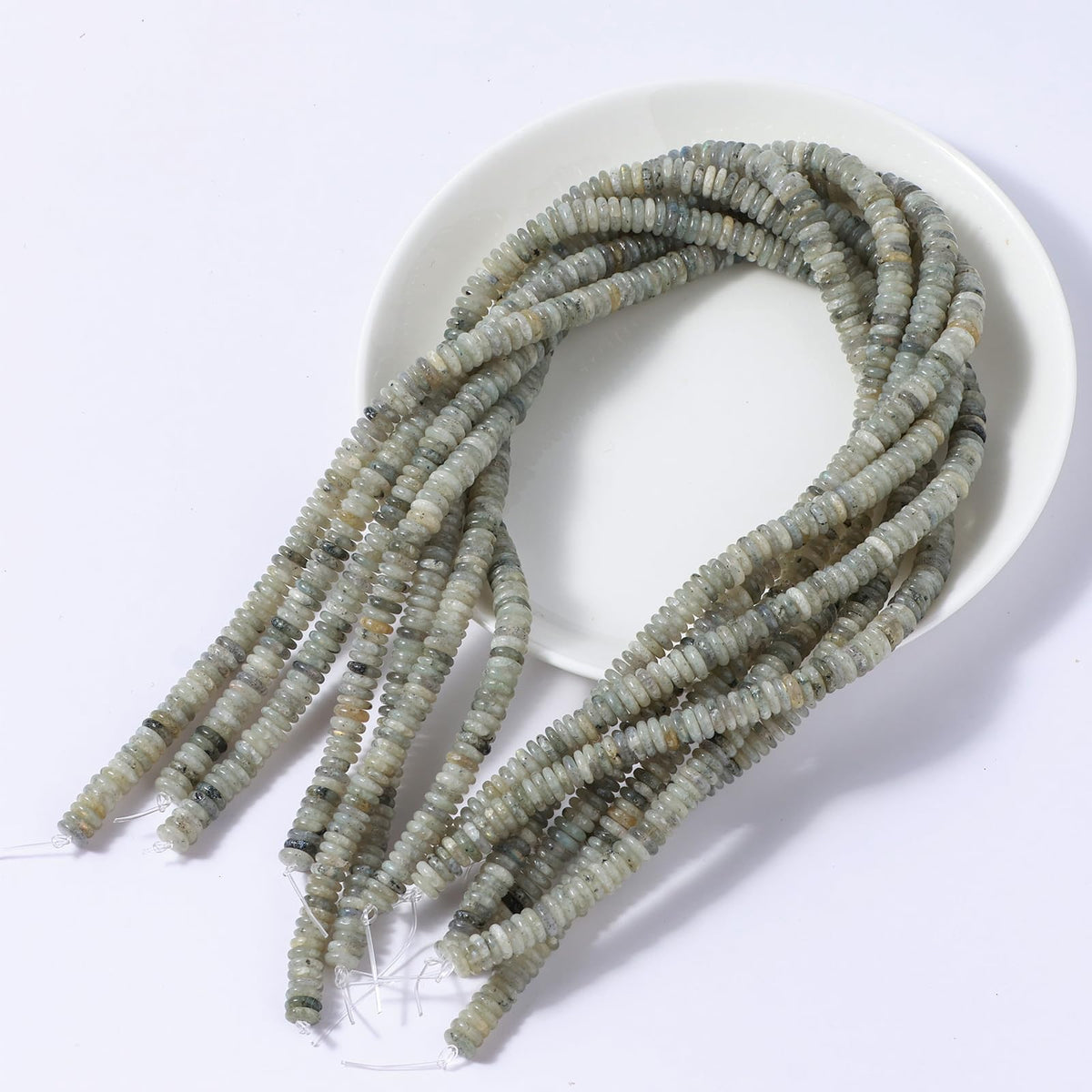 Natural Spectrolite Disk Stone Spacer Beads 6x2mm 38cm/str Flat Rondelle Loose Semi Gemstone Caps for Making Bracelets Necklace