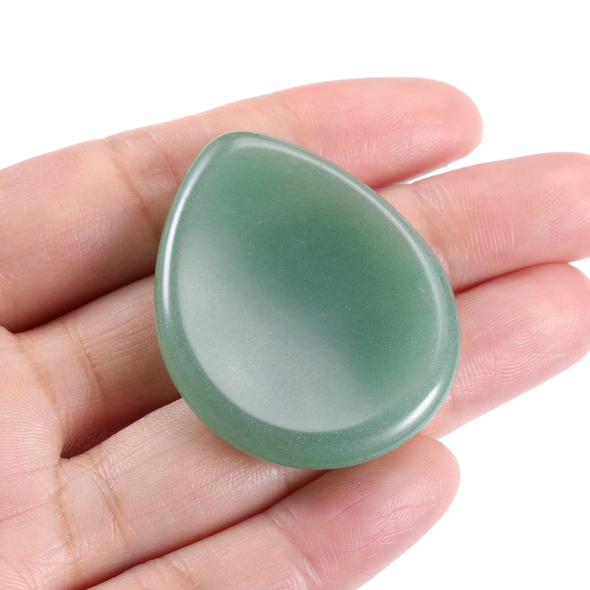 CrystalTears Green Aventurine Crystal Worry Stone Thumble Polished Healing Crystals Pocket Palm Stone Thumb Worry Stones for Anxiety Stress Relief Crystal Therapy