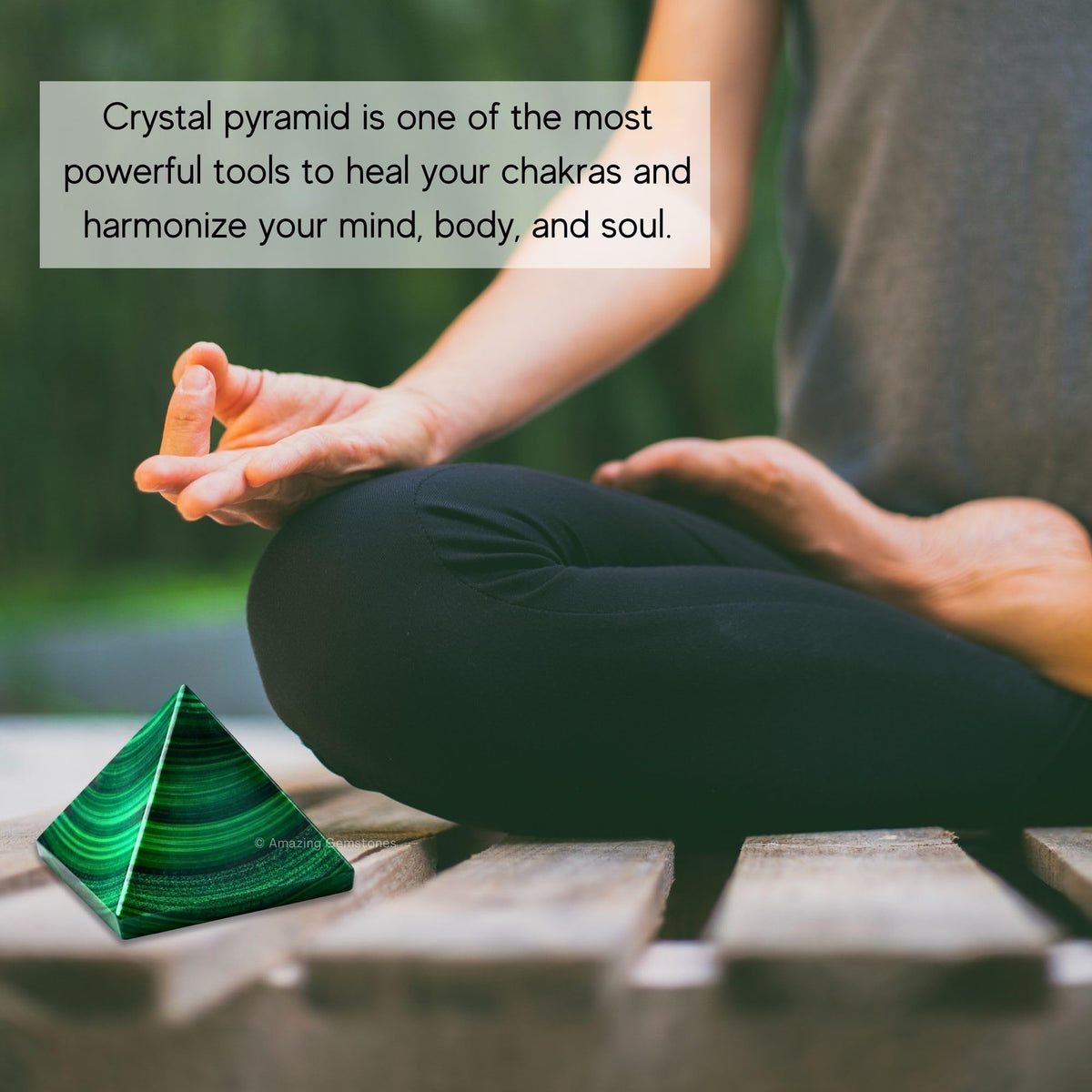 Amazing Gemstone Malachite Pyramid Crystal Healing Stones - 1.5" Great Pyramid Figurine of Natural Stone Pyramid for Meditation, Reiki, Chakra Balancing and Crystal Pyramids Grid