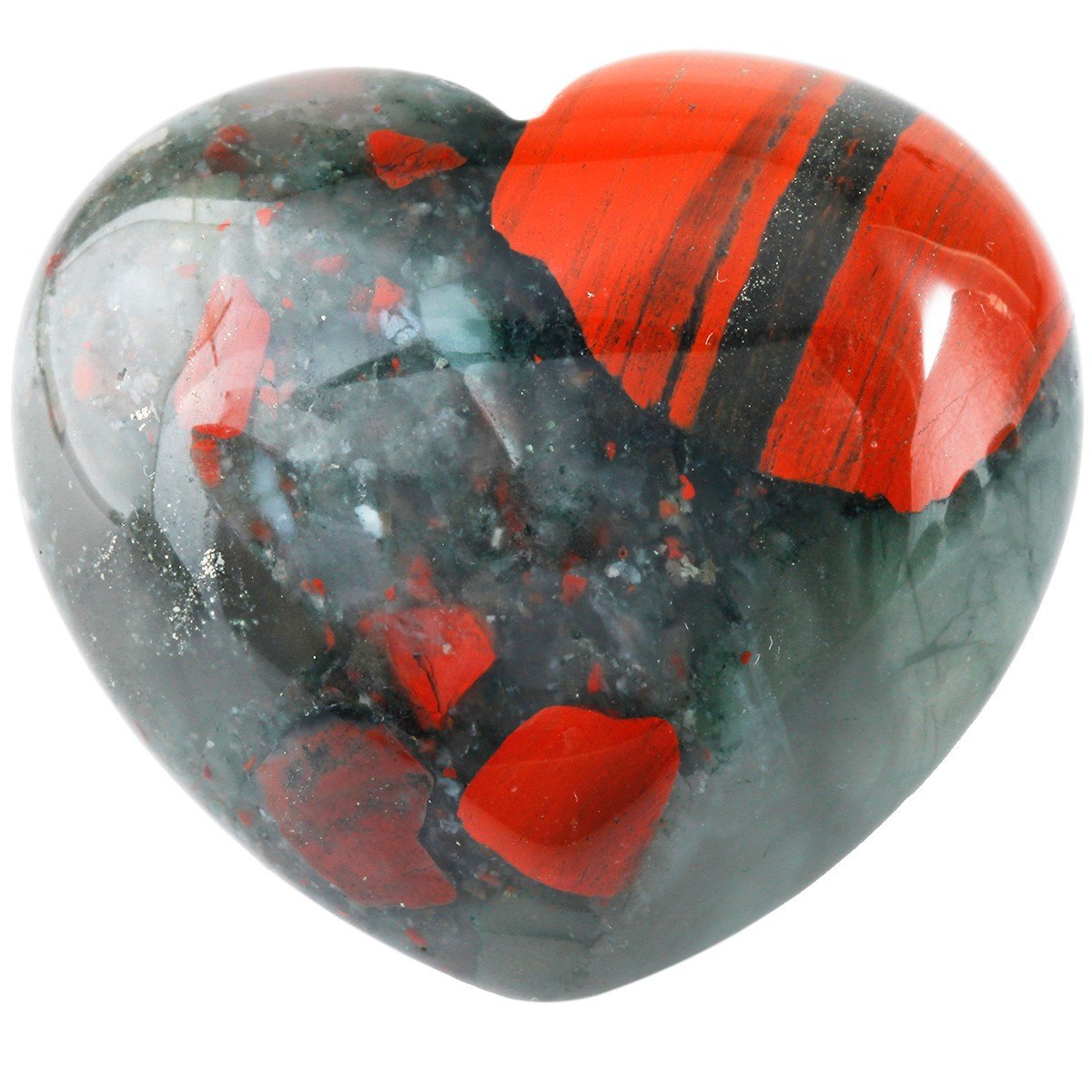 Rockcloud Healing Crystal Africa Bloodstone Heart Love Carved Palm Worry Stone Chakra Reiki Balancing