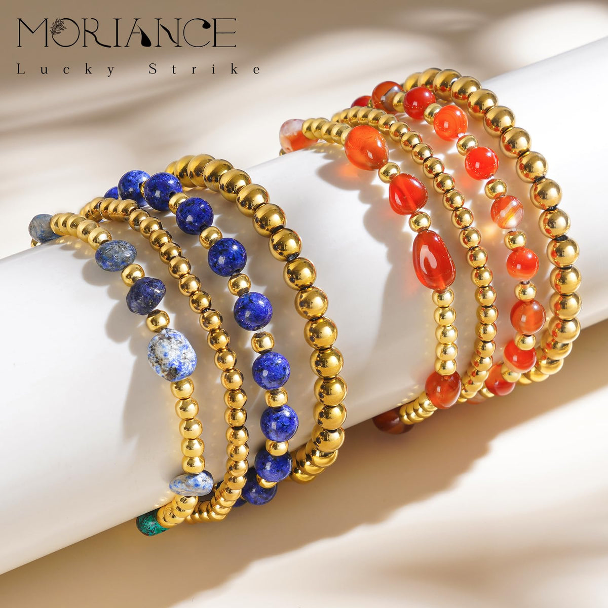 MORIANCE Amethyst Bracelet for Women Amethyst Crystal Bracelet Amethyst Jewelry Gold Bracelets for Women Stack Gold Bead Bracelets Purple Beaded Crystal Gemstone Bracelet for Women