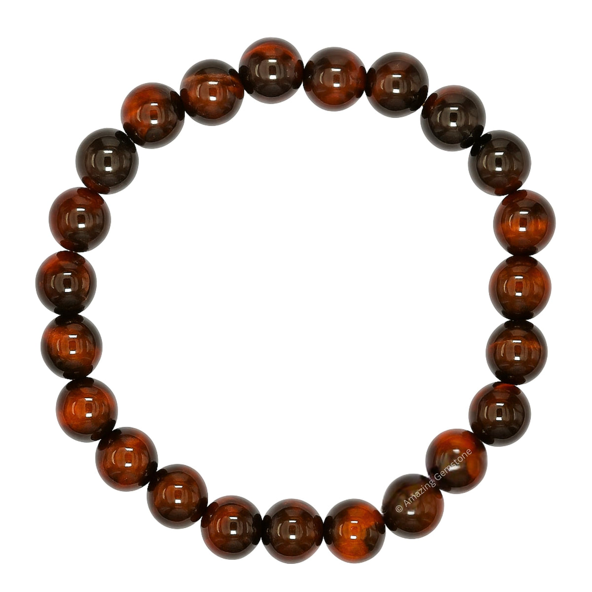 Amazing Gemstone Crystal Bracelet for Women Men's Gifts - Protection Healing Crystal Bracelet - 8mm Gemstone Beaded Stretchable Bracelet Pulseras Para Hombres Mujer Stocking Stuffers Mothers Day Gift (Red Tiger Eye)