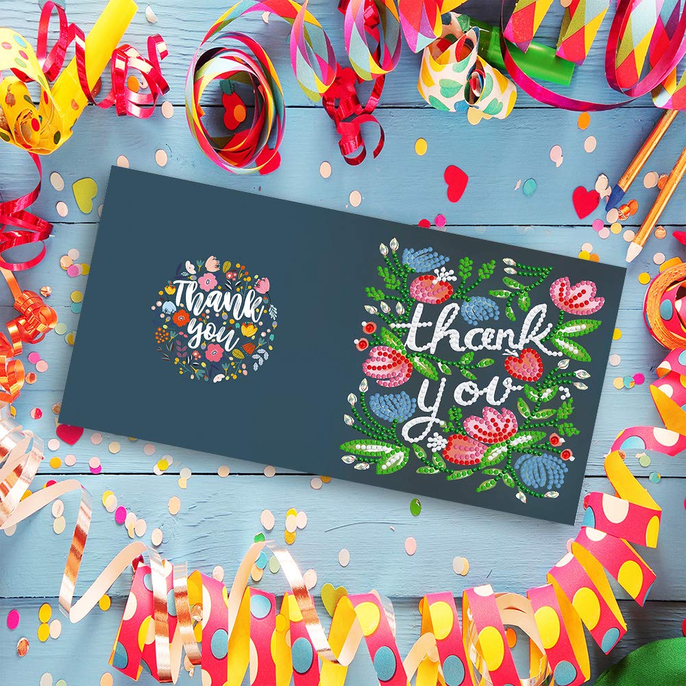 ycyingcheng 5D Diamond Painting Greeting Cards, 12 PCS DIY Rhinestone Art Greeting Card for Holidays Festival Craft Your Girlfriend Birthday Christmas Cards Handmade Gift(GC C001)