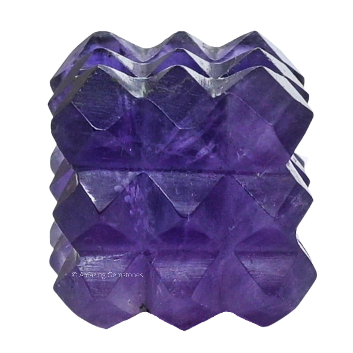 Amazing Gemstone Amethyst Crystal Cube with 54 Pyramid - 1" Mini Lemurian Pyramid Cube Figurine of Natural Stone Pyramid for Meditation, Reiki, Chakra Balancing Vastu Pooja and Crystal Grids