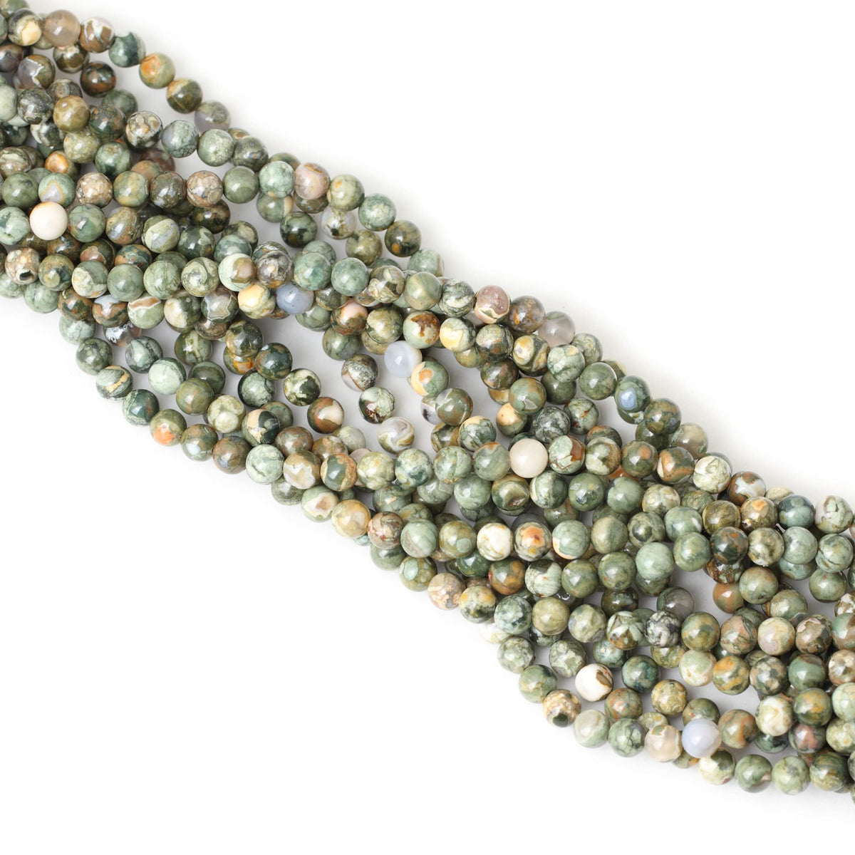CHEAVIAN 60PCS 6mm Natural Aust Rhyolite Stone Gemstone Round Loose Beads for Jewelry Making 1 Strand 15"