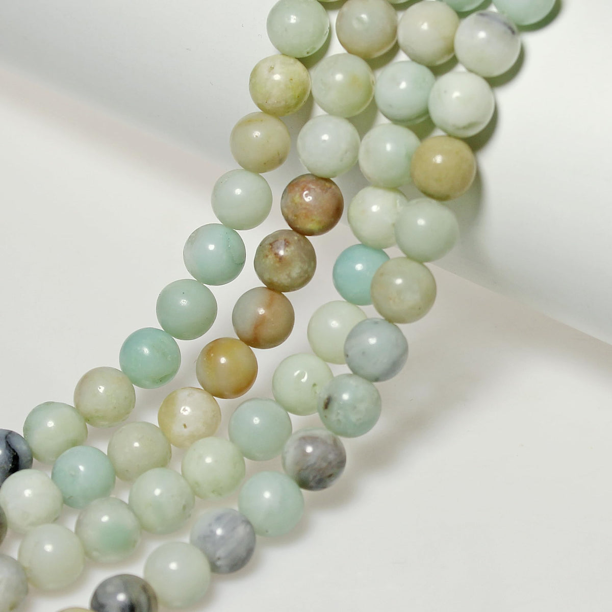 MJDCB Natural Stone Beads Multicolor Amazonite Round Loose Beads for Jewelry Making DIY Bracelet Necklace (10mm)