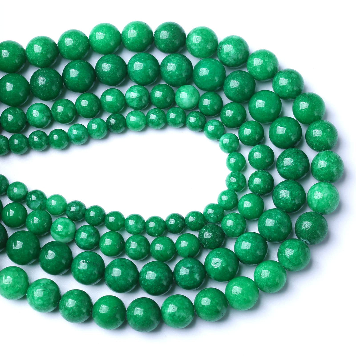 160PCS 4MM Natural Stone Green Cloudy Jade Spacer Loose Beads for Jewelry Making DIY Bracelet Necklace