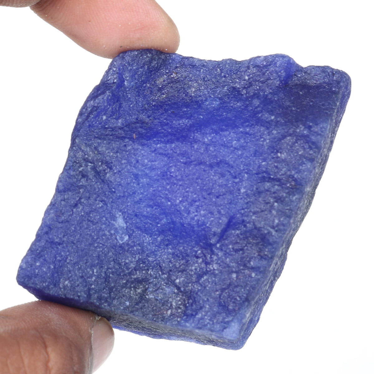 REAL-GEMS Certified Natural Blue Sapphire 63 Ct. Crystal Healing Rough Loose Gemstone AXA-138 for Jewelry Making & Collectors