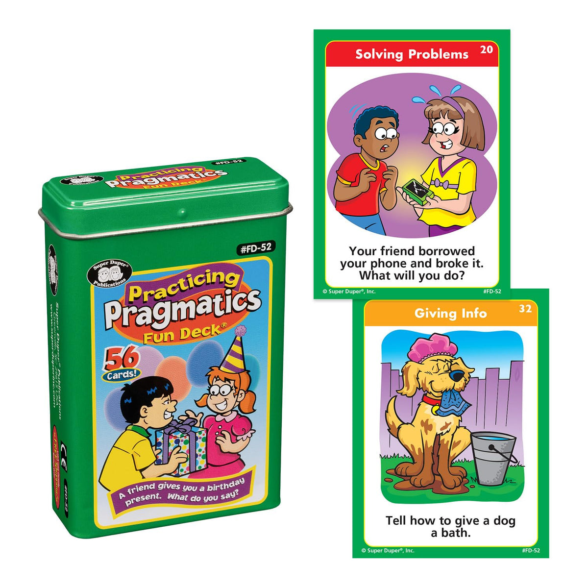 Super Duper Publications | Practicing Pragmatics Fun Deck | Conversation and Social Skills Flash Cards | Educational Learning Materials for Children