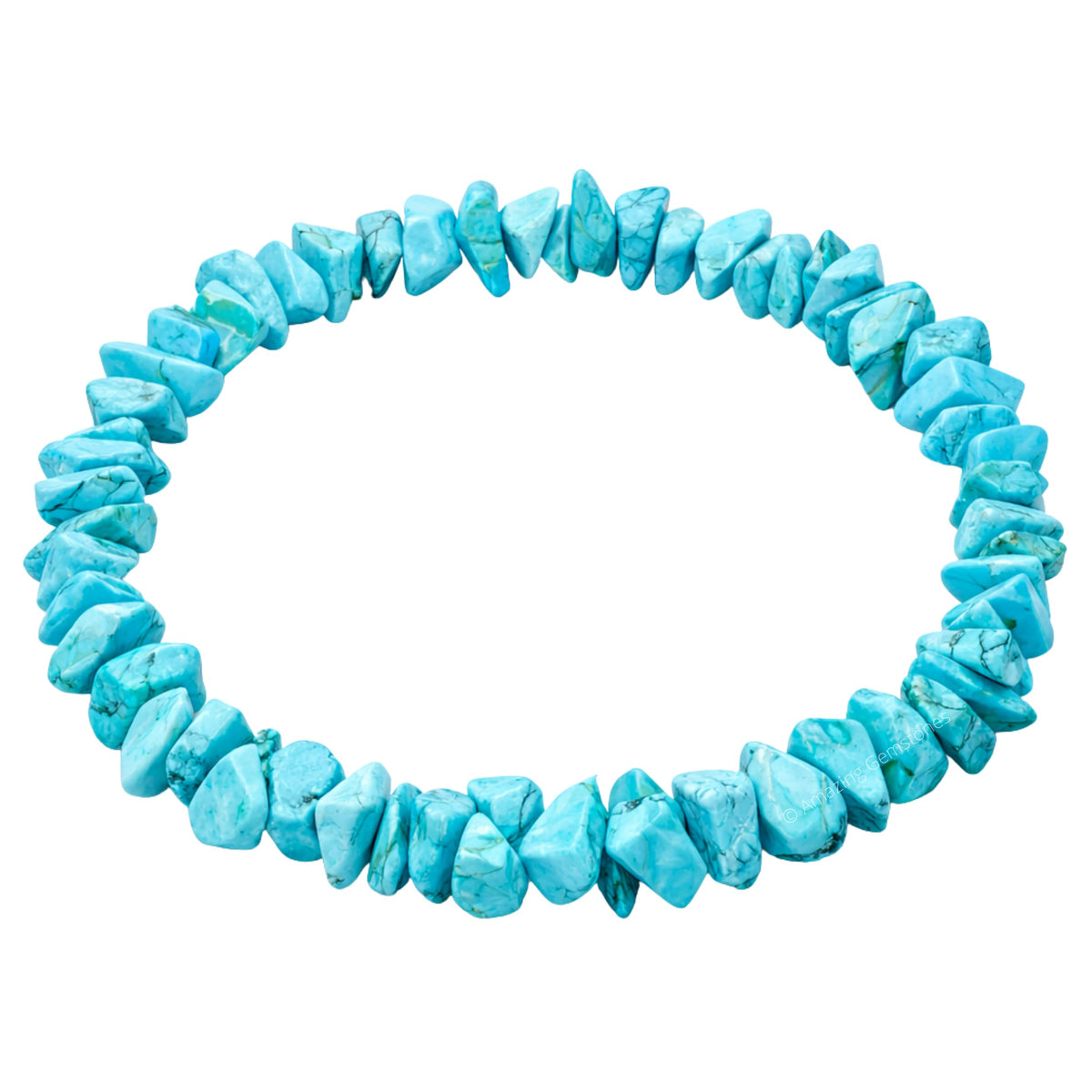 Amazing Gemstone Chips Bracelet (Turquoise (Howlite))