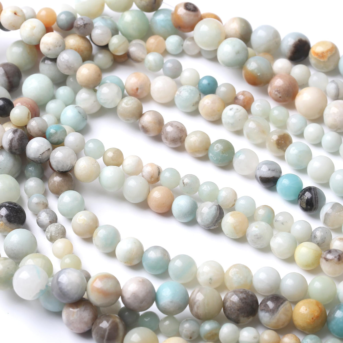 8MM Amazonite Beads Round Loose Beads Natural Gem Beads Crystal Energy Stone Beads for Jewelry Making DIY Bracelet Necklace