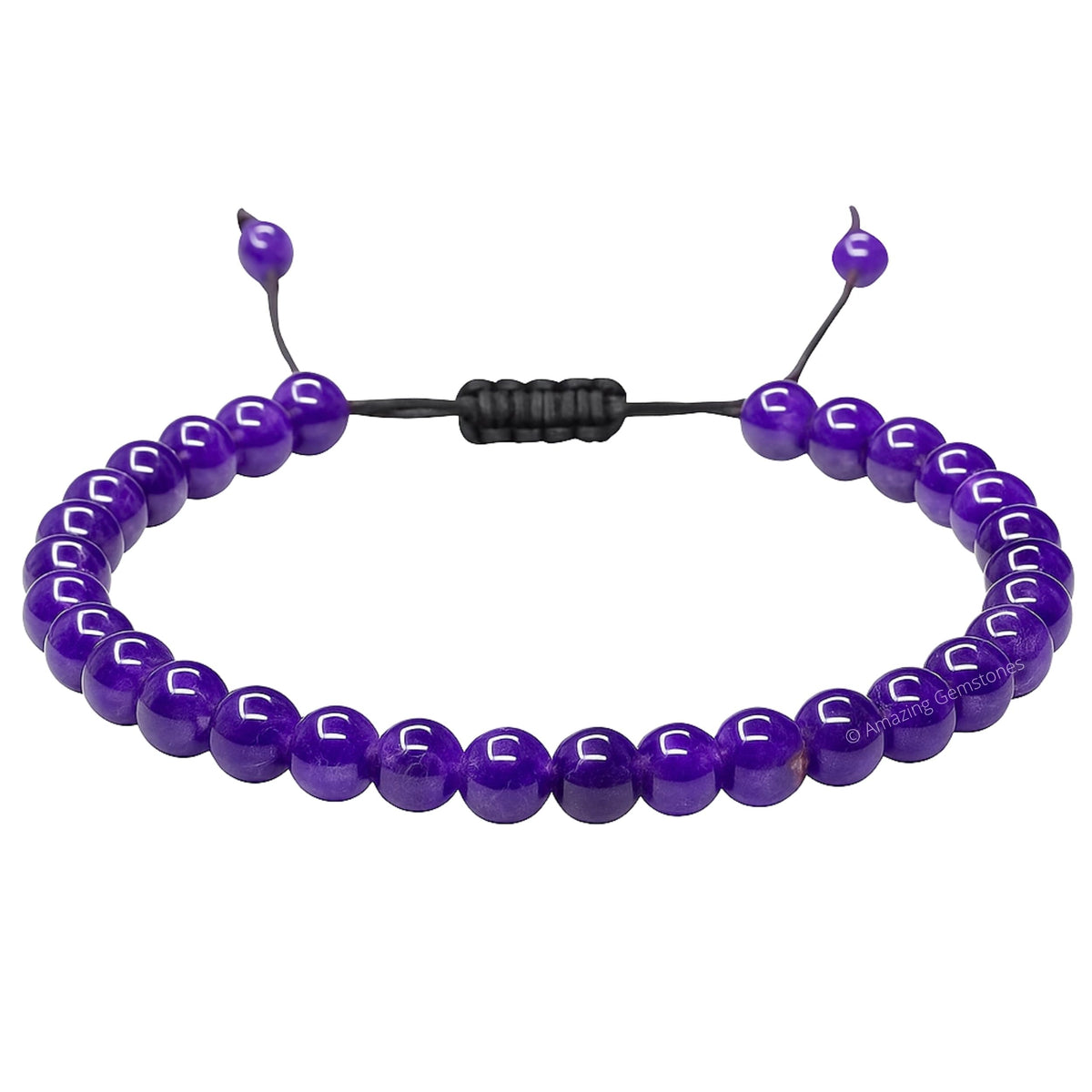 Amazing Gemstone Amethyst Anklet Ankle Bracelets for Women - Waterproof Beaded Healing Crystal Anklets, Plus Size Chakra Gemstone Bead Anklet (Stretchy Adjustable - Plain)