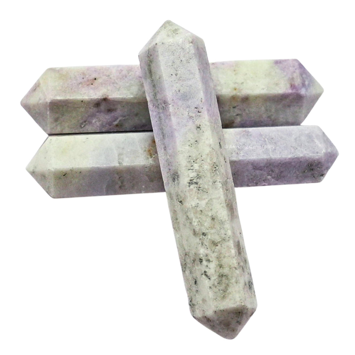 Amazing Gemstone Hackmanite Crystal Points Bulk Healing Crystals - Pack of 3 Double Terminated Healing Wand Point Bulk Crystals for Crafts, Crystal Grid - Premium Crystals for Beginners Gifts