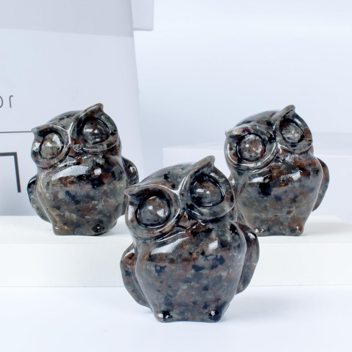 QLRSUXN 2 Inch Owl Figurine Handcrafted,Flame Stone Healing Crystal Animal Sculpture,Home Decor Unique Gift for Collectors,Crystal Artwork Nature Lovers Birthday Anniversary Present Spiritual Gift