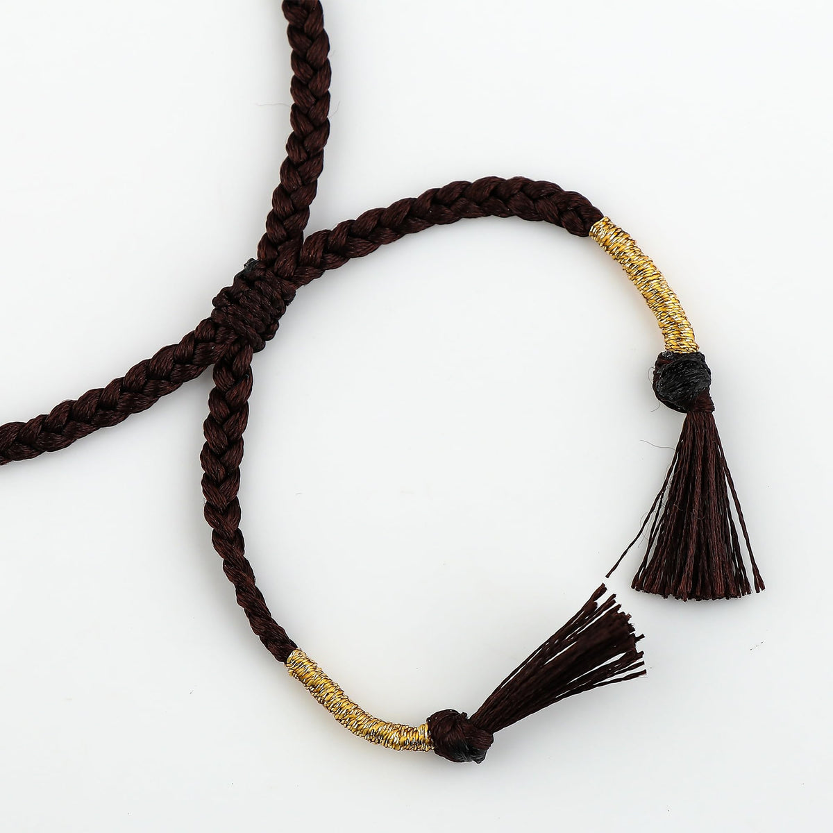 GEMSYMPHONY Smoky Quartz Gemstone Beads Braided Bracelet – 3.5mm Natural Stone Beads, Handmade Adjustable Braided Rope Bracelet, Healing Crystal Jewelry for Men & Women, Unisex Boho Gift
