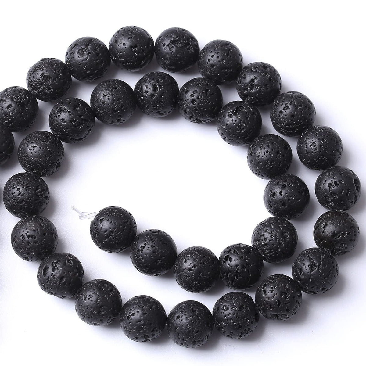 32PCS 12MM Natural Lava Stone Beads Energy Healing Beads for DIY Jewelry Bracelet Necklace Making for Jewelry Making15Inch