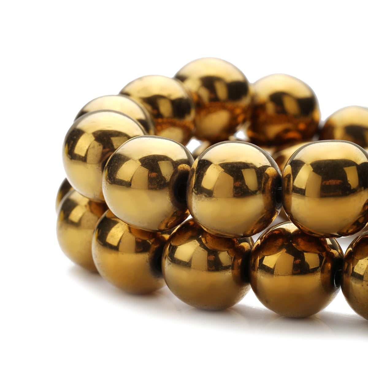 Zenkeeper 108Pcs Gold Hematite Spacer Loose Beads Bulk with Holes Handcrafted for DIY Bracelets Jewelry Making Crafts Supplies