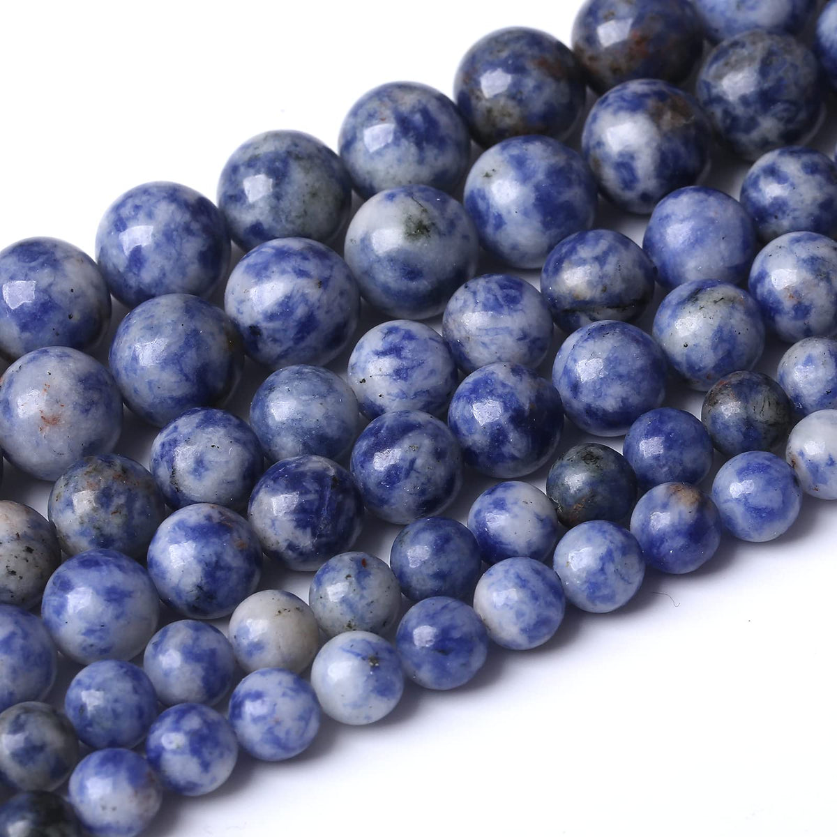 36PCS 10MM Natural Sodalite Beads Round Loose Stone Beads for Jewelry Making DIY Energy Stone Healing Power Bracelet 15"