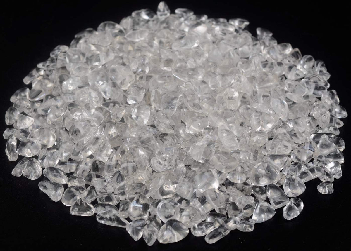 Natural Chip Stone Beads Crystal Quartz 5-8mm About 400 Pieces Irregular Gemstones Healing Crystal Loose Rocks Bead Hole Drilled DIY for Bracelet Jewelry Making Crafting (5-8mm, Clear Crystal Quartz)