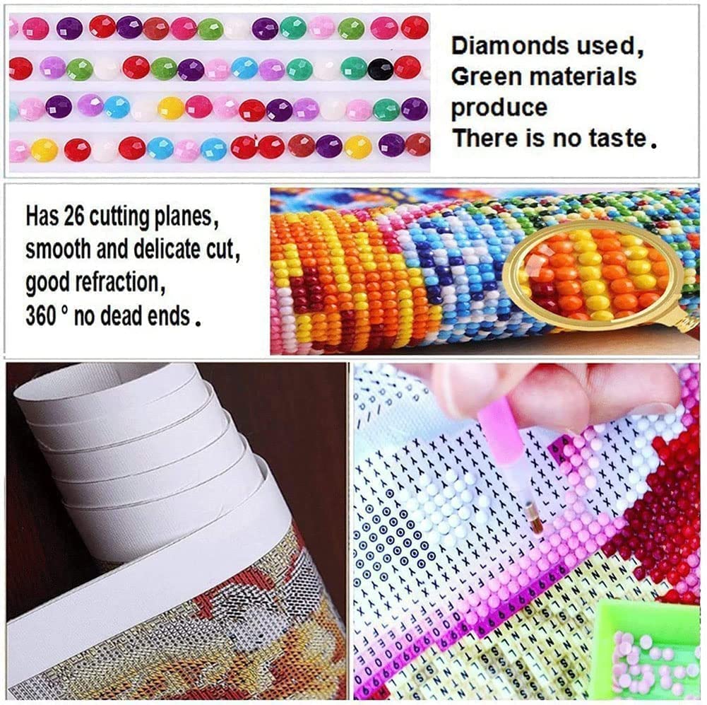 DIY 5D Diamond Art Painting by Number Kits for Adults American Flag 12X18 Painting Cross Stitch Full Drill Crystal Rhinestone Embroidery Pictures Arts Craft for Home Wall Decor