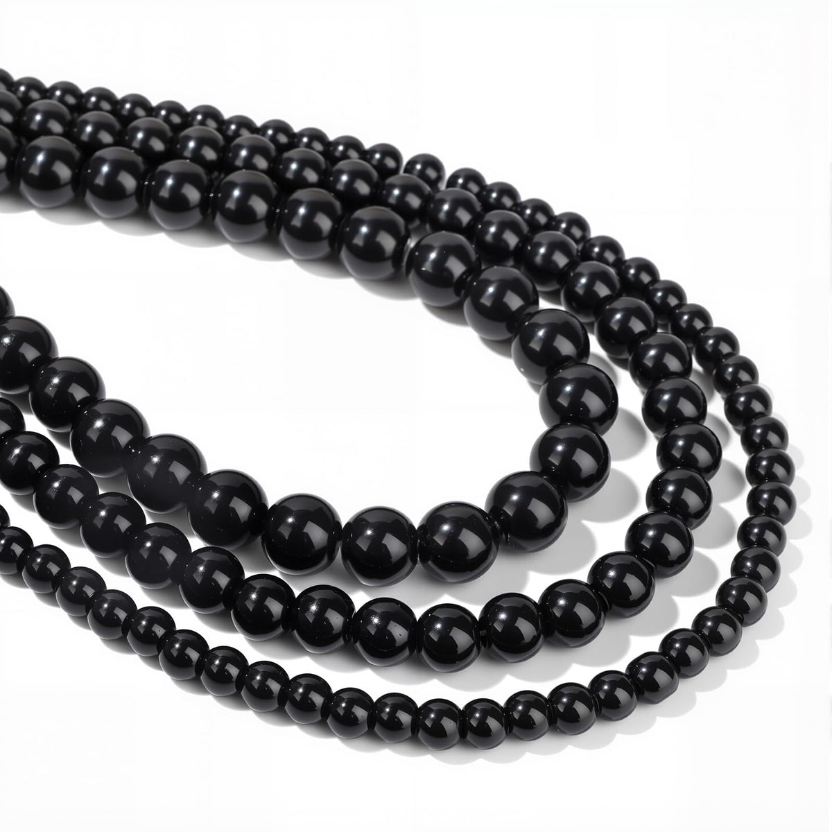 40pcs 10mm Natural Black Tourmaline Gemstone Beads Healing Crystal Round Loose Stone Beads for Jewelry Making, Crystal Stone Beads for Bracelets Necklace Earrings Making