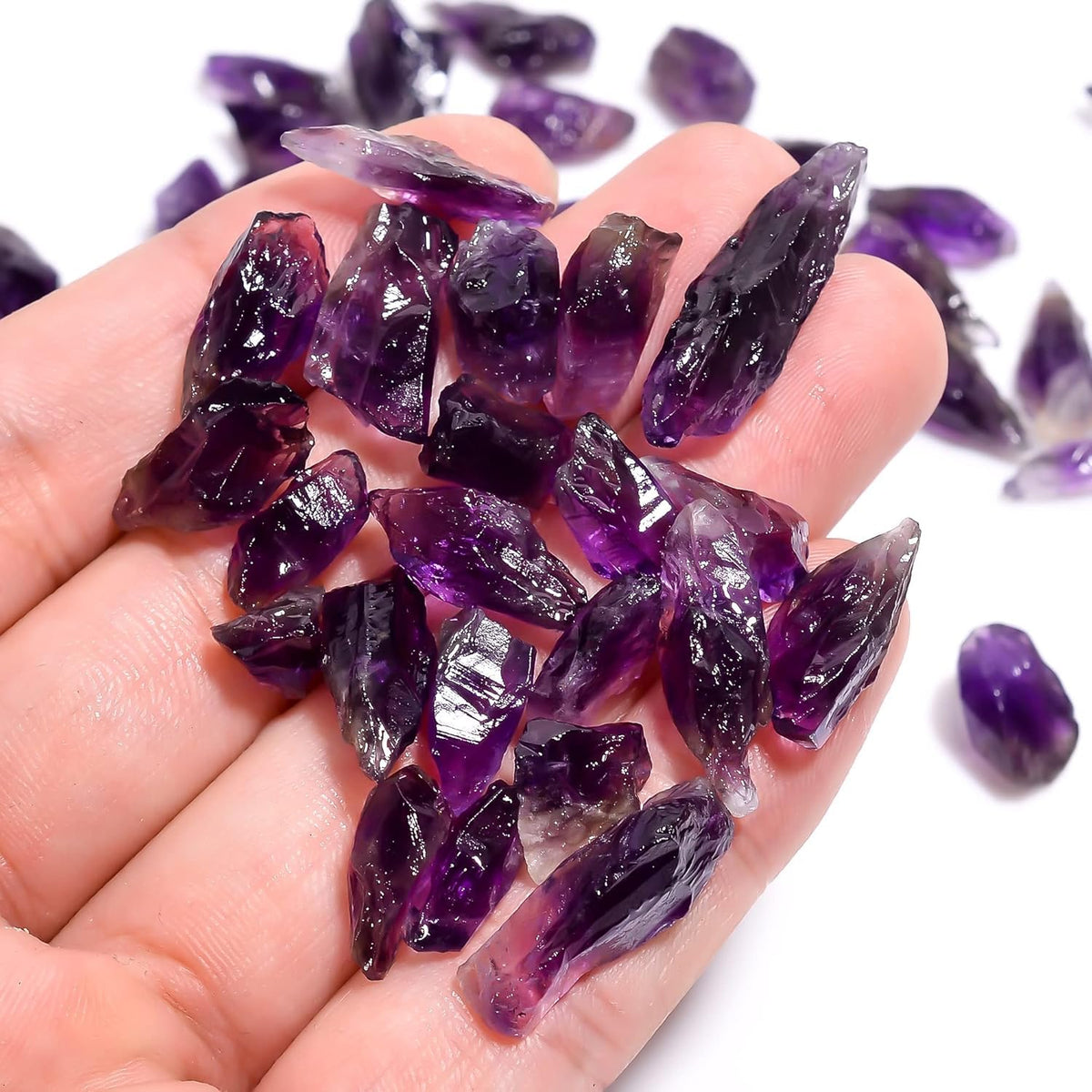 GEMKORA Wholesale Lot of 100 carats Raw Amethyst Pencil Rough Gemstone, Jewelry Making Supply (10 to 16mm) (35 to 40 pcs)