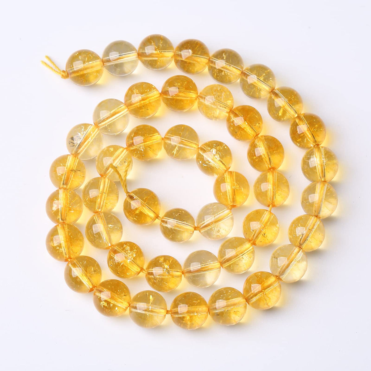 35PCS 10MM Beads Natural Citrine Stone Round Loose Beads Gemstones for Jewelry Making DIY 15Inches Gemstones for Jewelry Making DIY 15Inches