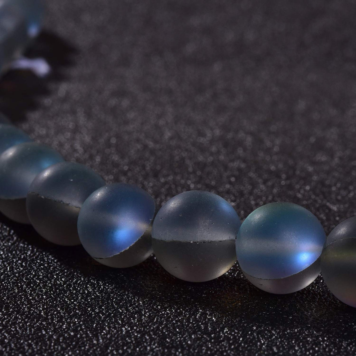 Asingeloo 60PCS 6mm Natural Gray Mystic Aura Quartz Gemstone Frosted Matte Titanium Round Loose Spacer Beads 15 inch Full Strand Crystal Healing Power Quartz