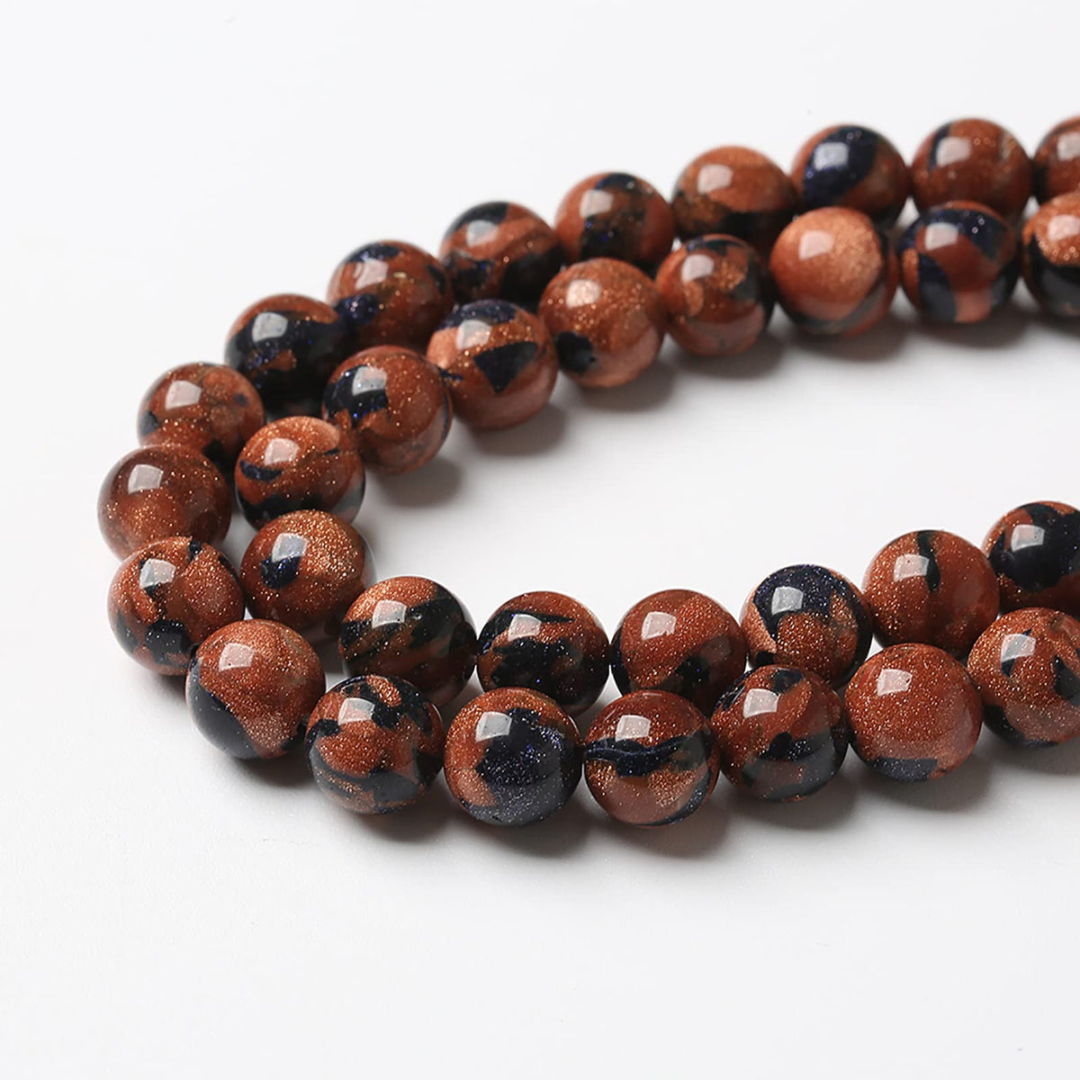 60pcs 6mm Starry Bicolor Sandstone Beads Natural Round Loose Spacer Beads for Jewelry Making DIY Bracelets Crystal Energy Healing Power Stone (6mm, Bicolor Sandstone Beads)