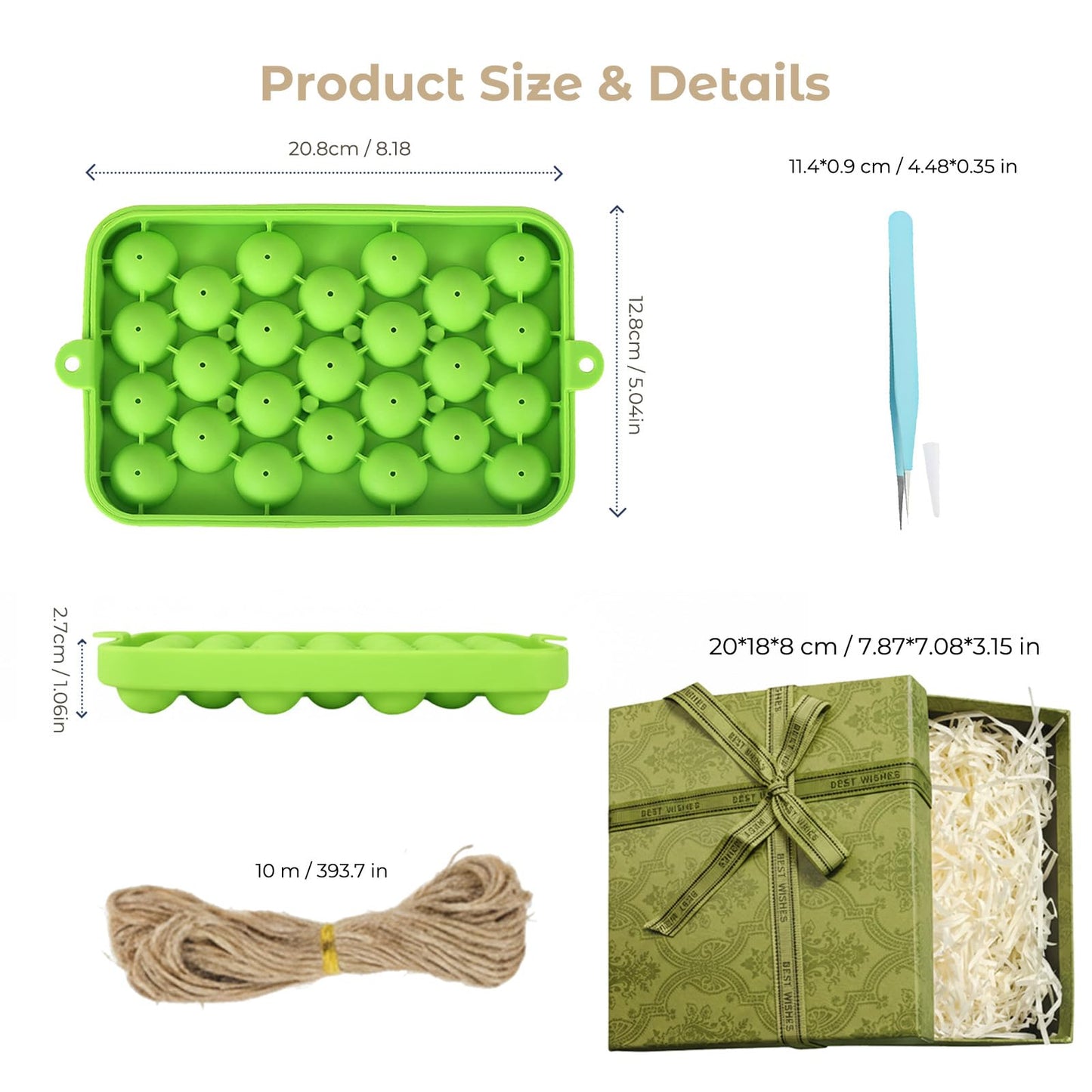 DIY Grape Soap Making Craft Kit for Beginners & Adults, Includes 2 Silicone Molds, 65 FT Jute Twine, 1 Tweezers, 1 Gift Box, Handmade Home Decor Ready for Gifting (Without Soap)