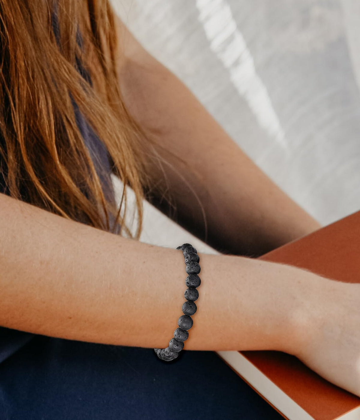BOMAIL Natural Stone Bracelet for Women Men - 8MM Semi-Precious Gemstone Beaded Bracelet Healing Crystal Stretch Bracelet Yoga Bracelets Jewelry