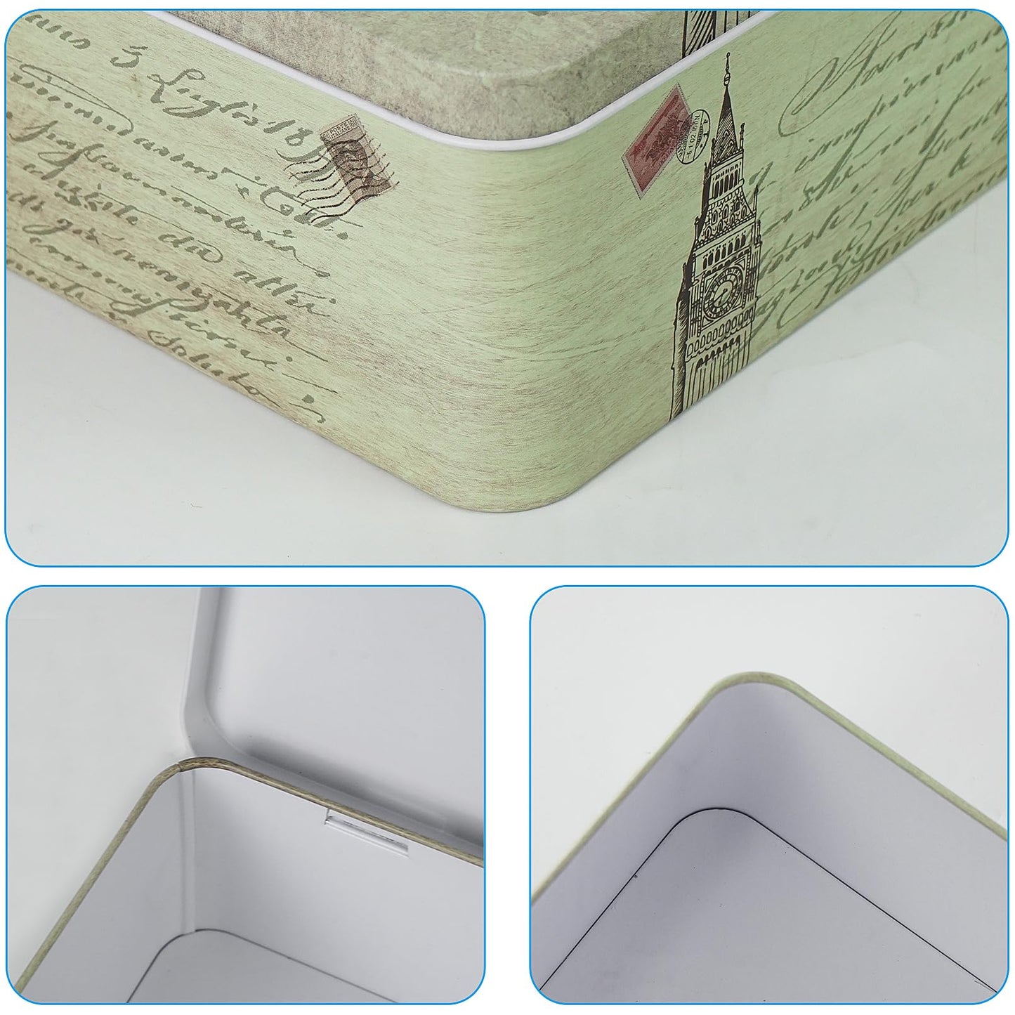 DreamsEden Seed Storage Box with Lock and Key, Metal Seed Organizer for Garden Packets, Waterproof Seed Saver Container, Rustic Decorative Box for Tea Sewing Letters, Gift for Gardeners Homesteaders