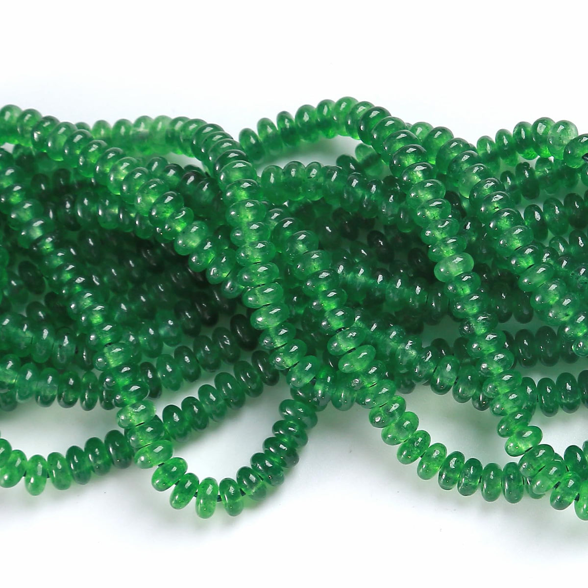 150PCS 2x4mm Natural Green Jades Stone Rondelle Beads Abacus Disk Stone Beads Round Loose Spacer Gemstone for DIY Bracelet Necklace Jewelry Making