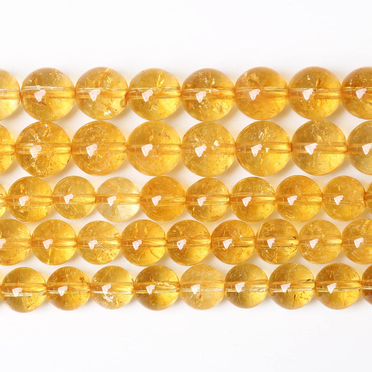 6mm 60Pcs Natural Citrine Beads for Jewelry Making Gemstone Round Loose Beads DIY Bracelet Necklace