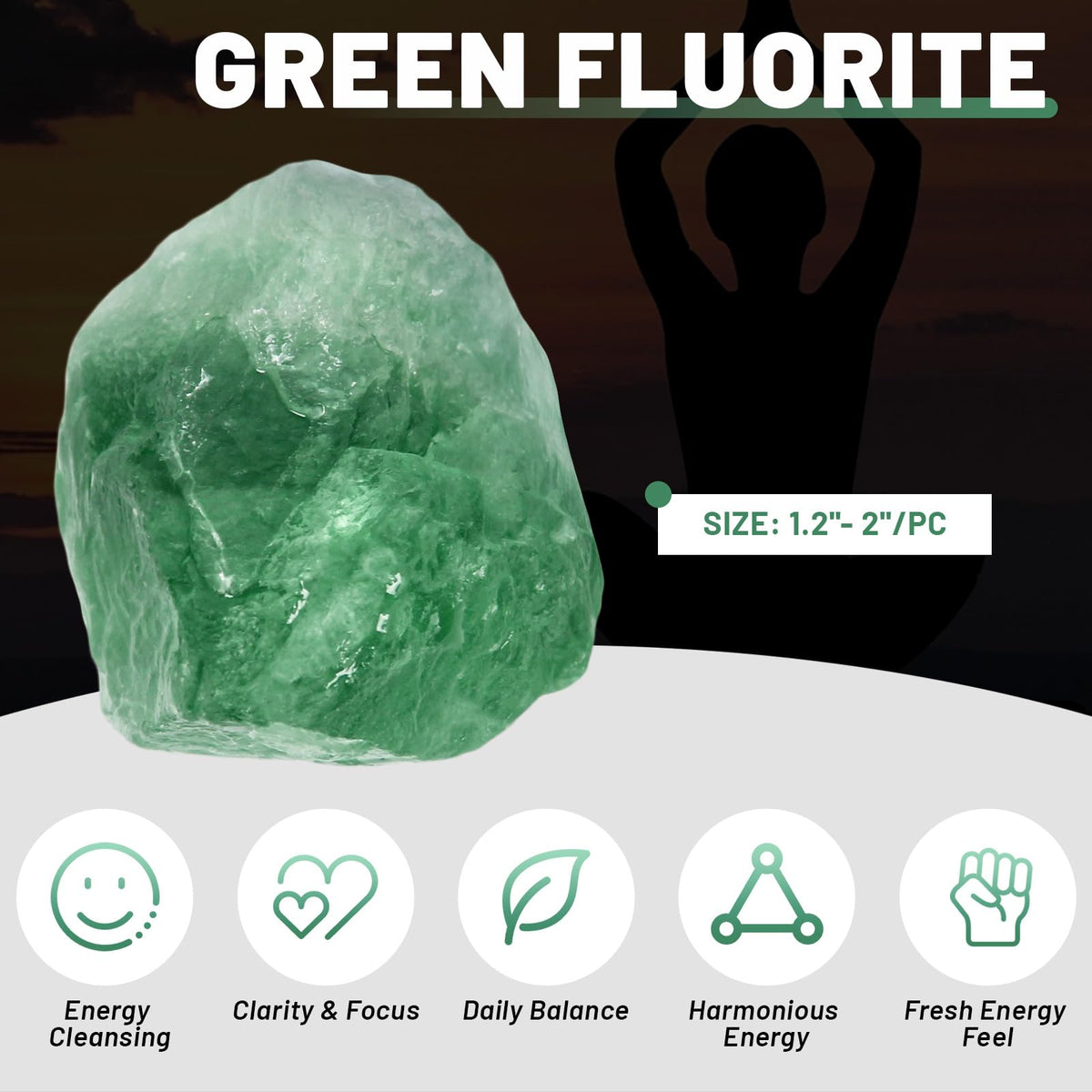 1.1lb Bulk Raw Green Fluorite Rough Crystal- Natural Green Fluorite Raw Stones Crystal for Tumbling, Cabbing, Fountain Rocks, Decoration, Polishing, Wire Wrapping, Wicca & Reiki Crystal Healing