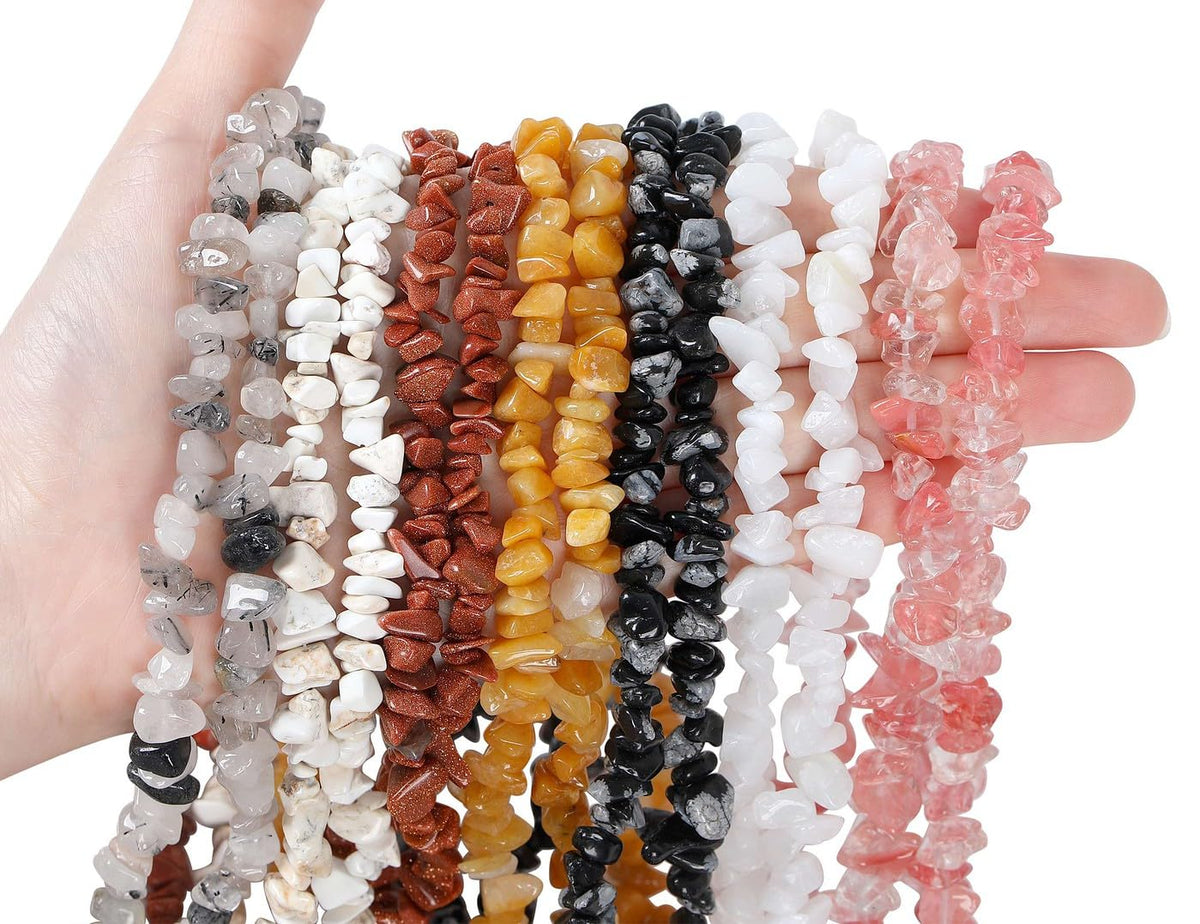 LAIDANLA White Howlite 400pcs Natural Chip Stone Beads 5-8mm Healing Crystal Irregular Gemstones Drilled DIY Loose Rocks Bead Crystal for Bracelet Earrings Necklace Jewelry Making Crafting