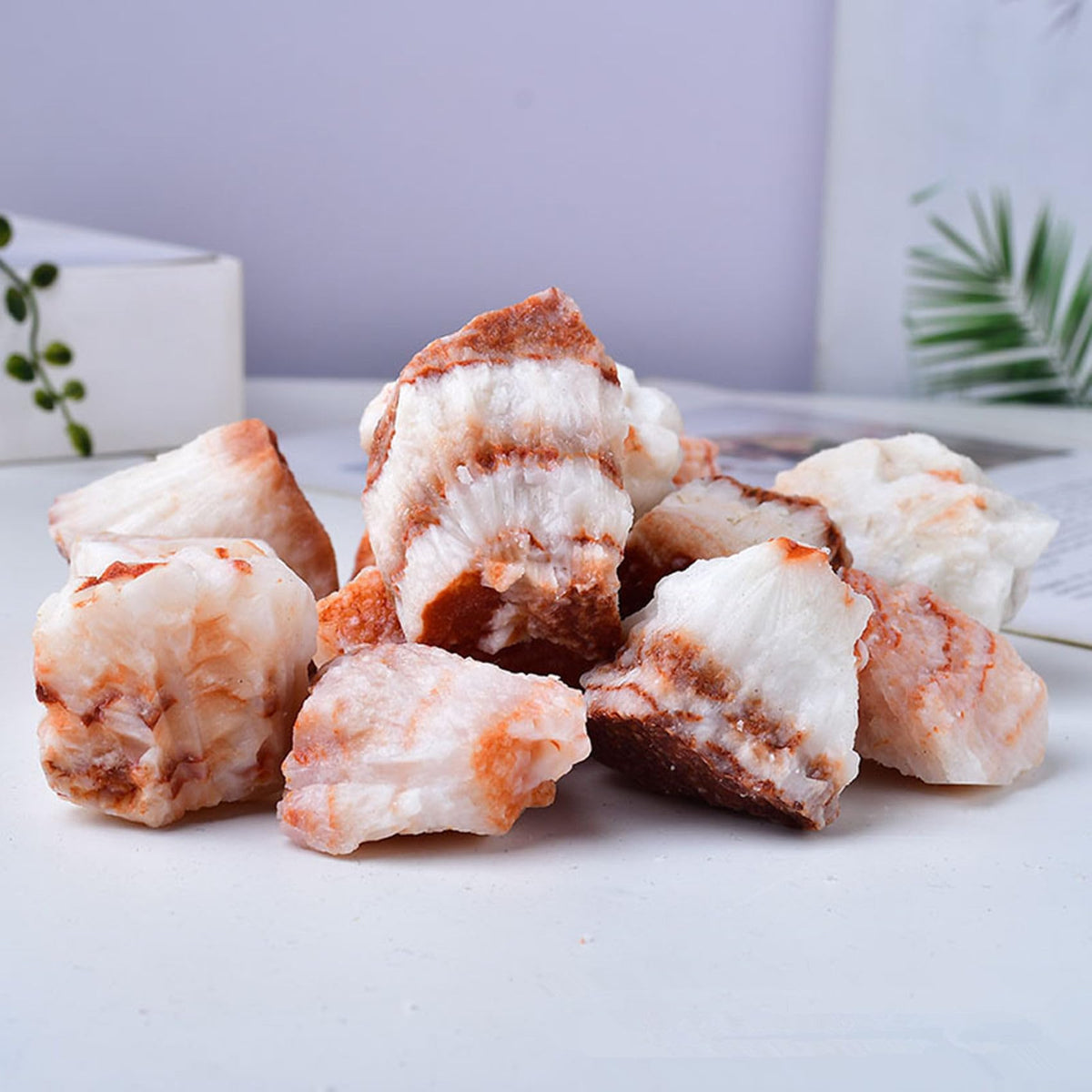 Pork Crystal Raw Crystals Healing Crystals Natural Rough Stones 1.2-2" for Tumbling, Fountain Rocks, Yoga, Meditation, Polishin, Gift 31