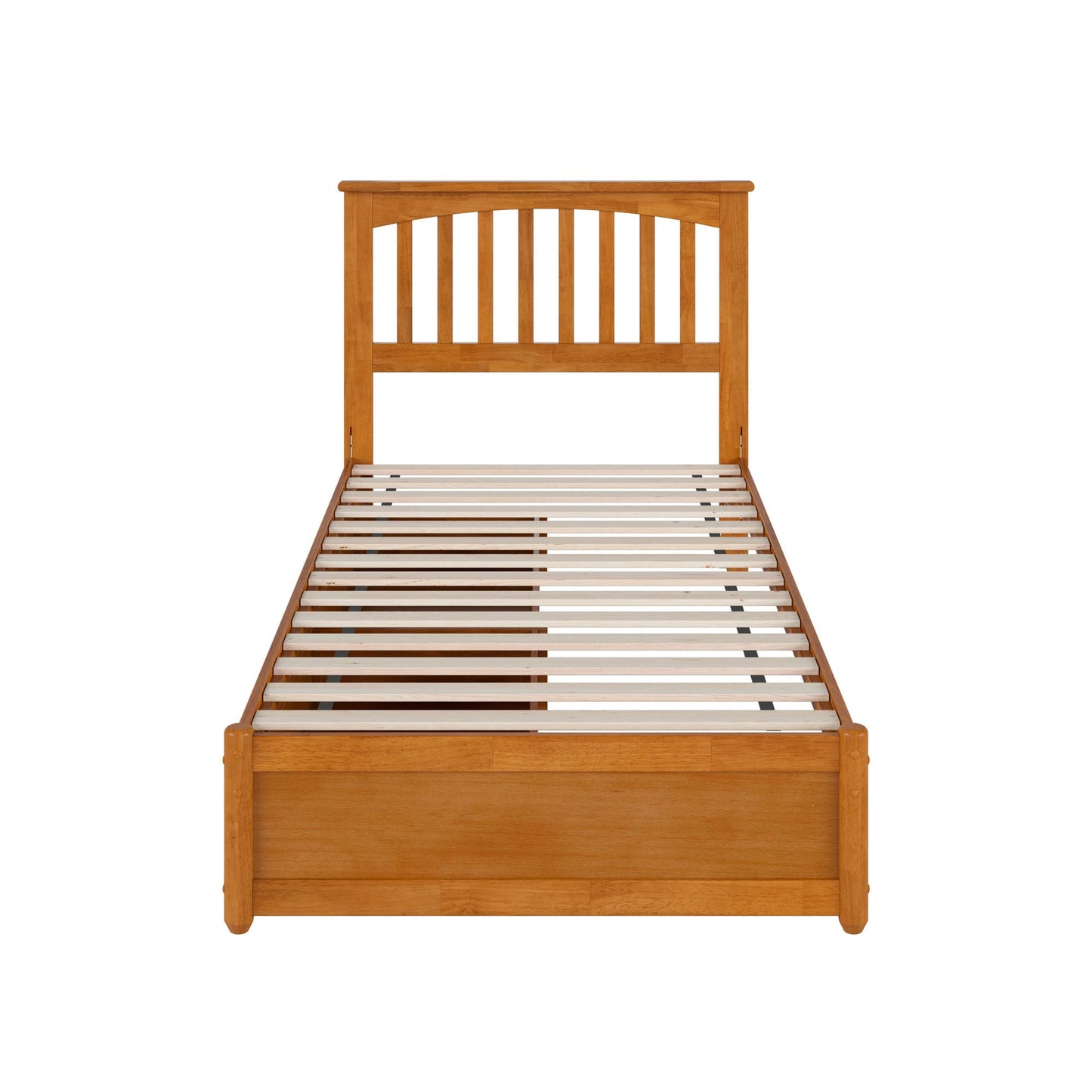 AFI, Everett Twin XL Platform Bed with Panel Footboard & Storage Drawers, Light Toffee